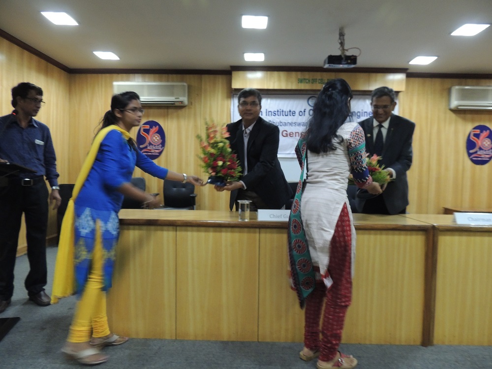 Presentation of floral bouquets to the guest and Chairman IIChE BBSR RC